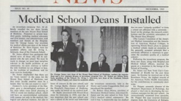 57 Years Ago: Mount Sinai's First Deans were Installed